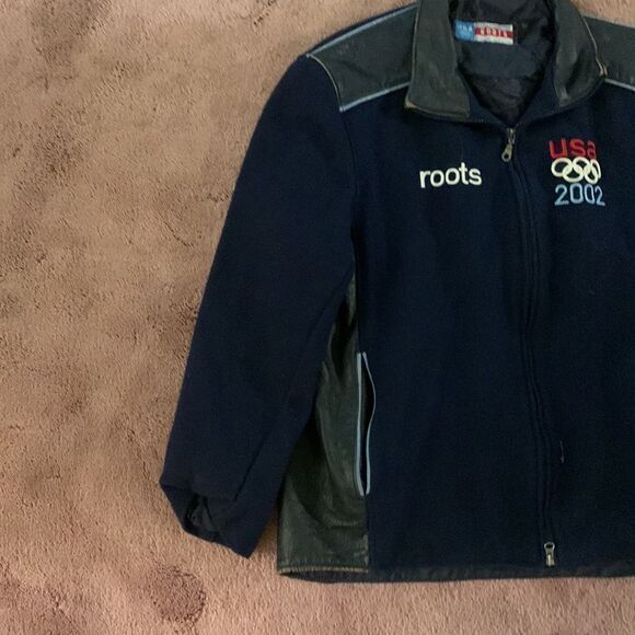 Vintage USA 2002 Roots Olympic Leather Wool Jacket - Picture 5 of 9